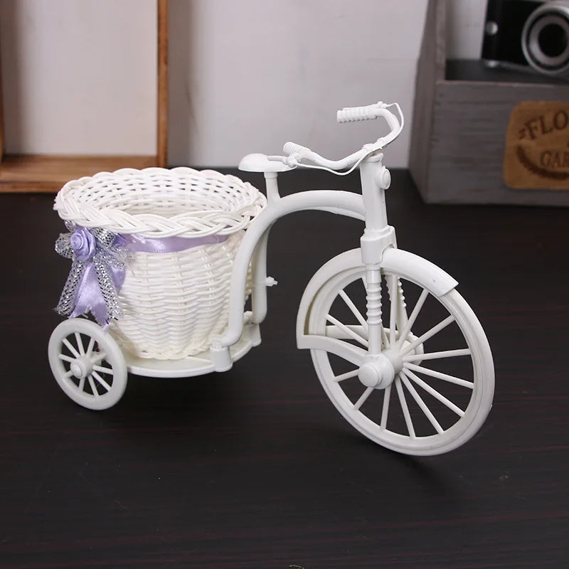 Tricycle Flower Basket – Blue Bike Decoration for Weddings & Home Decorative Flower Basket Babs purple