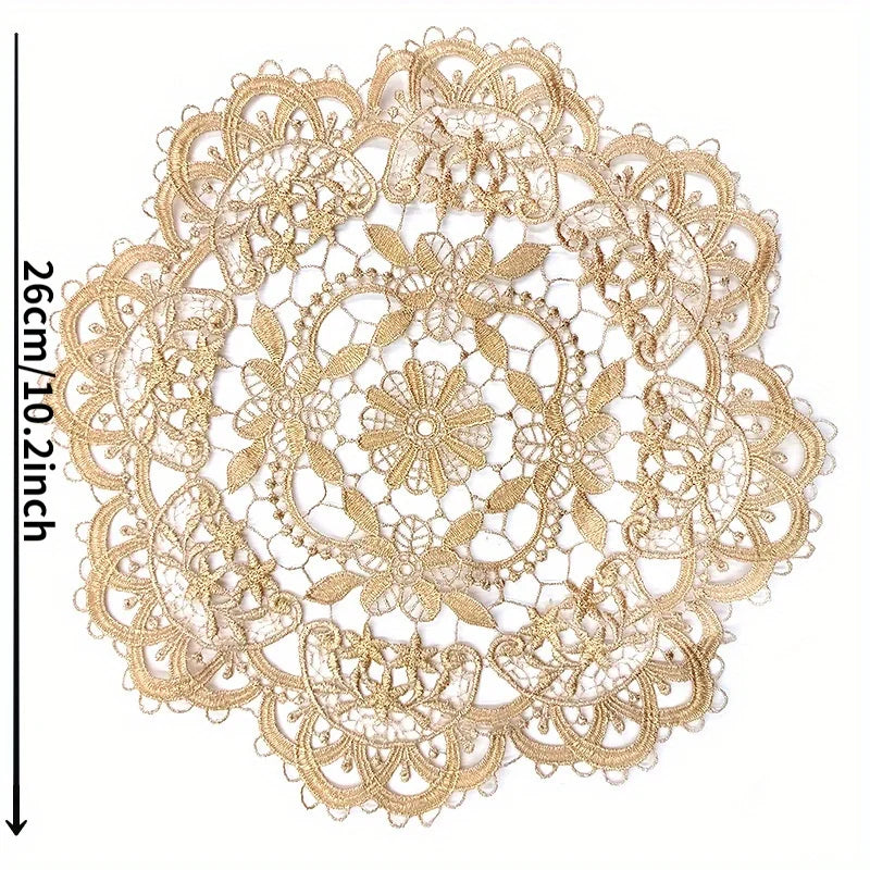 European Lace Embroidery Placemat – Floral Table Coaster Embroidery Placemat Babs
