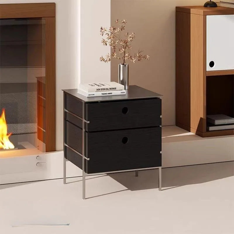 Luxury Solid Wood Nightstand | Modern Minimalist Bedside Table Wooden Nightstand Babs
