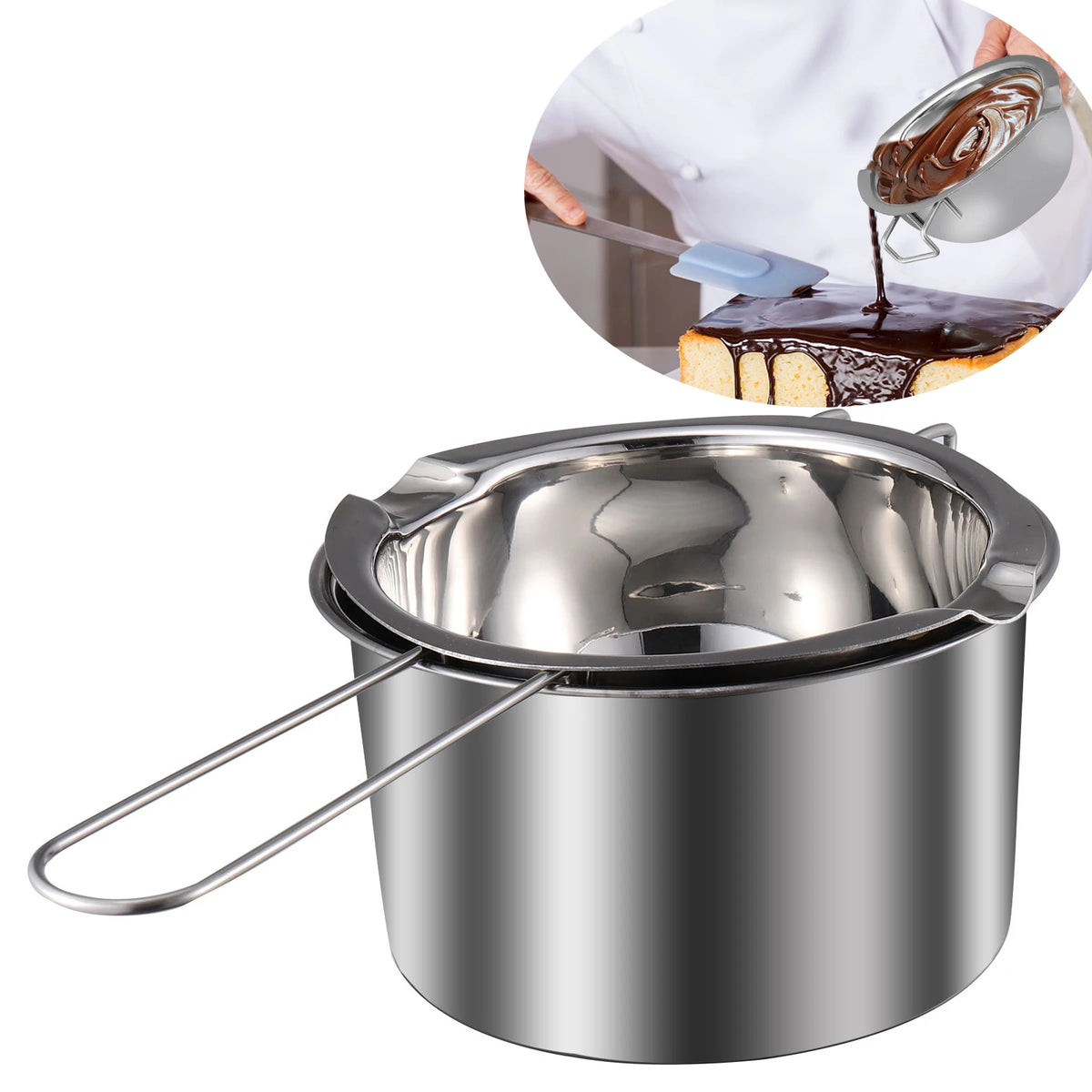 Stainless Steel Double Boiler Pot – Chocolate & Wax Melting Double Boiler Pot Babs