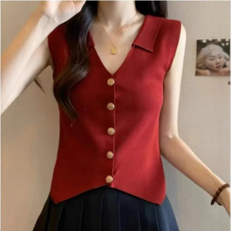 Women's Mock Neck Sleeveless Knit Tank Top – Slim Fit Knit Tank Top Babs