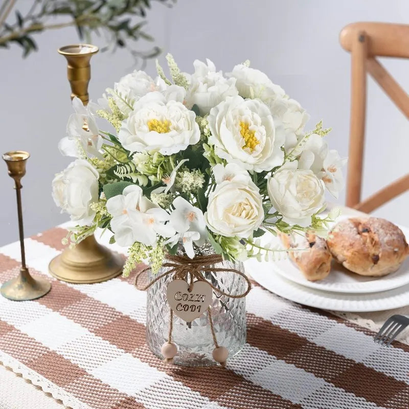 Silk Peony Hydrangea Artificial Flowers – Wedding & Home Décor Artificial Flower Stem Babs