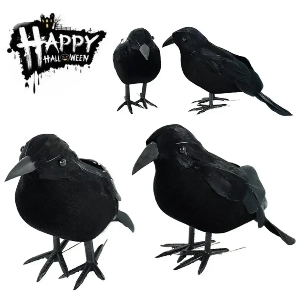 Simulation Black Crow Raven Garden Decor & Bird Repellent Garden Bird Deterrent Babs