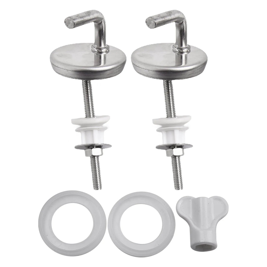2Pcs Stainless Steel Toilet Seat Hinges with Adjustable Knobs Toilet Seat Hinges Babs