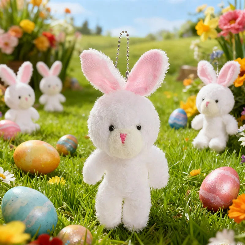 Bunny Plush Dolls Easter Basket Filler Rabbit Keychain Favors Plush Keychain Doll Babs