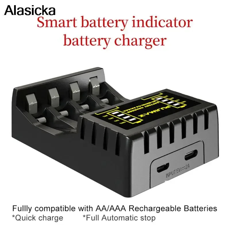 4-Slot AA/AAA Ni-MH Ni-Cd Battery Charger with LED Indicator Battery Charger Babs
