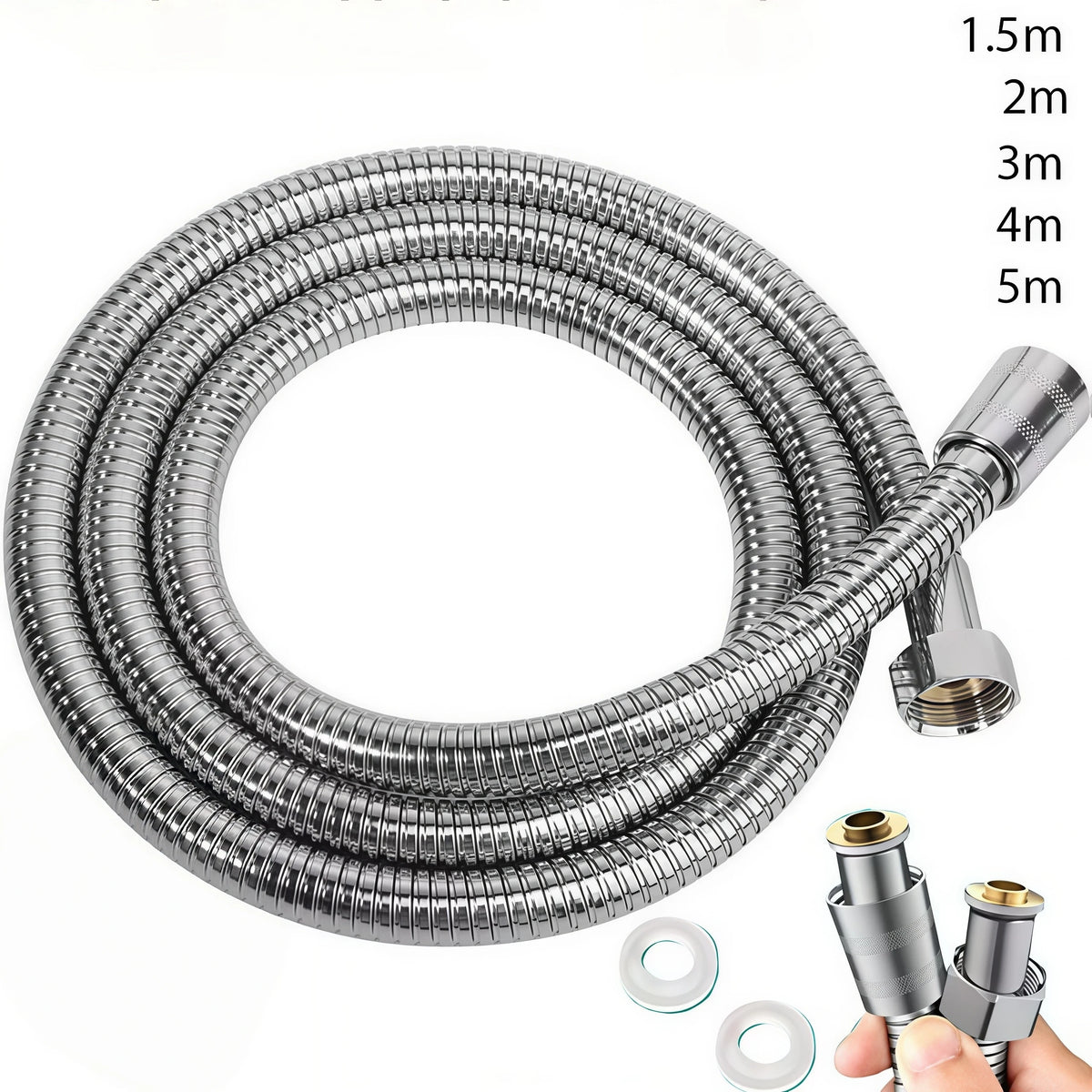 Flexible Stainless Steel Shower Hose – Waterproof Bathroom Pipe Shower Plumbing Hose Babs