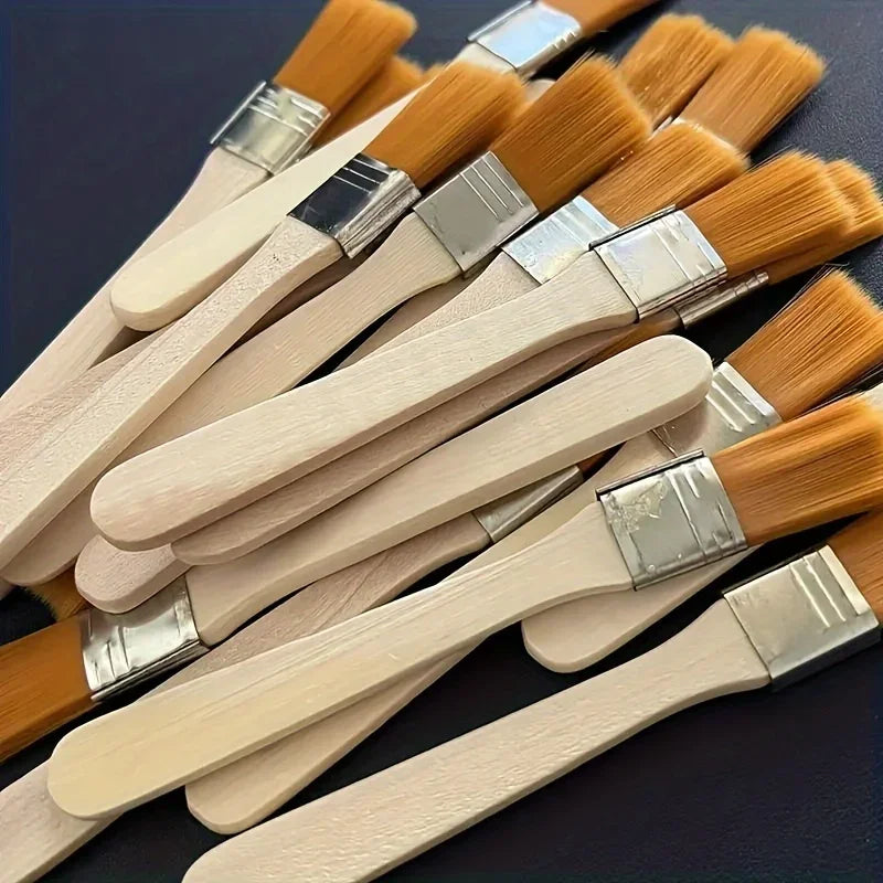 10-Pc Wooden Handle Nylon Paint & Cleaning Brush Set Paint Brush Set Babs