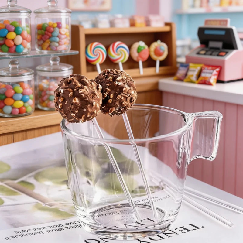 100Pcs Clear Acrylic Lollipop & Cake Pop Sticks – Reusable Cake Pop Sticks Babs