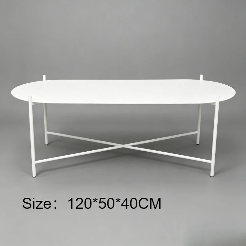 Modern Metal Oval Coffee Table – Nordic Sofa Side Table Metal Coffee Table Babs White