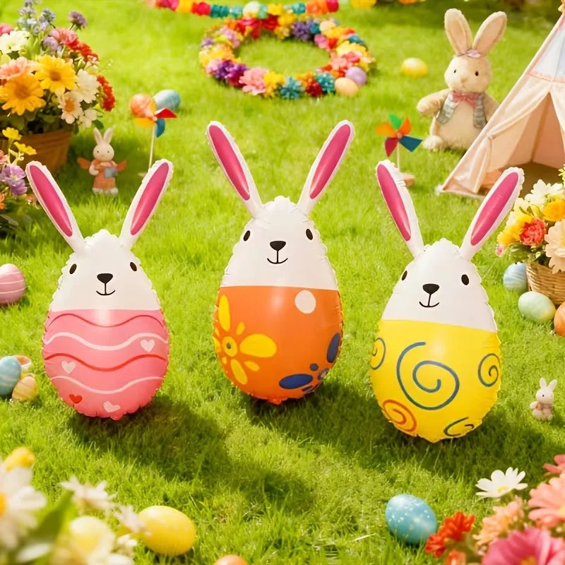 Easter Inflatable Rabbit & Egg Balloons – 3 or 6 Pc Party Set Easter Inflatable Balloons Babs