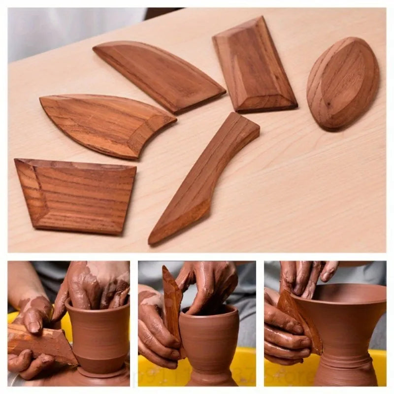 Wood Pottery Scraper & Clay Trimming Tool – DIY Ceramic Art Clay Sculpting Tool Babs