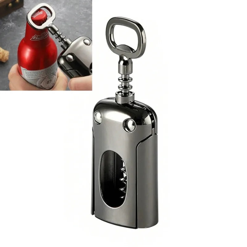 Zinc Alloy 2-in-1 Wine Opener & Corkscrew | Bar Tool Wine Bottle Opener Babs