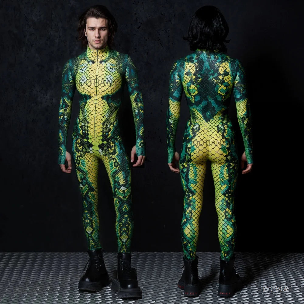Snake Skin Jumpsuit Unisex Halloween Costume Bodysuit Halloween Costume Jumpsuit Babs