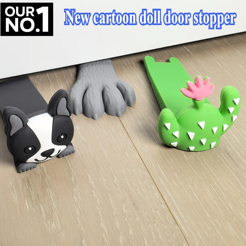 Floor Door Stopper – Anti-Slam No-Drill PU Rubber Wedge Floor Door Stopper Babs
