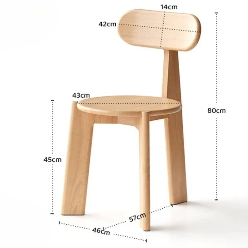 Modern Solid Pine Wood Dining Chair – Minimalist Style Wooden Dining Chair Babs Log Color