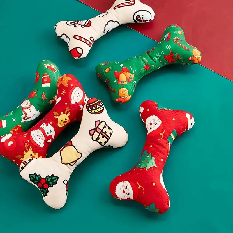Dog Bone Plush Chew Toys Set for Small & Medium Dogs Dog Plush Chew Toy Babs