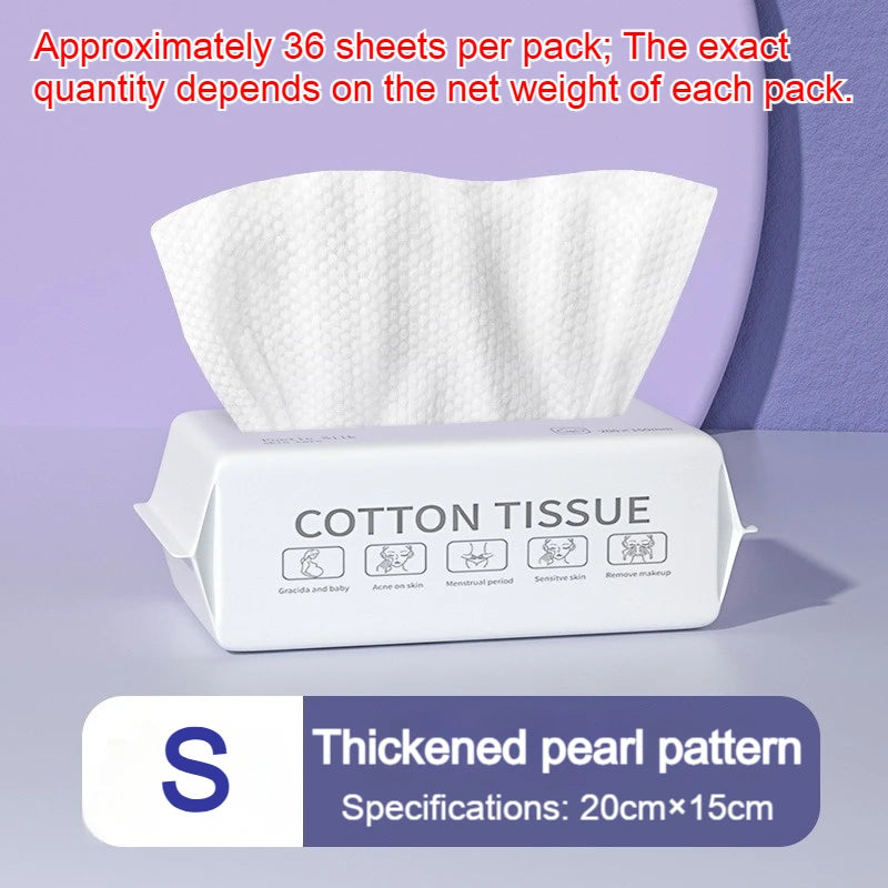 50/100Pcs Disposable Cotton Face Towels – Soft & Additive-Free Disposable Face Towels Babs 65g (50pcs)