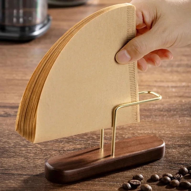 Solid Wood Coffee Filter Paper Holder & Storage Rack Coffee Filter Holder Babs