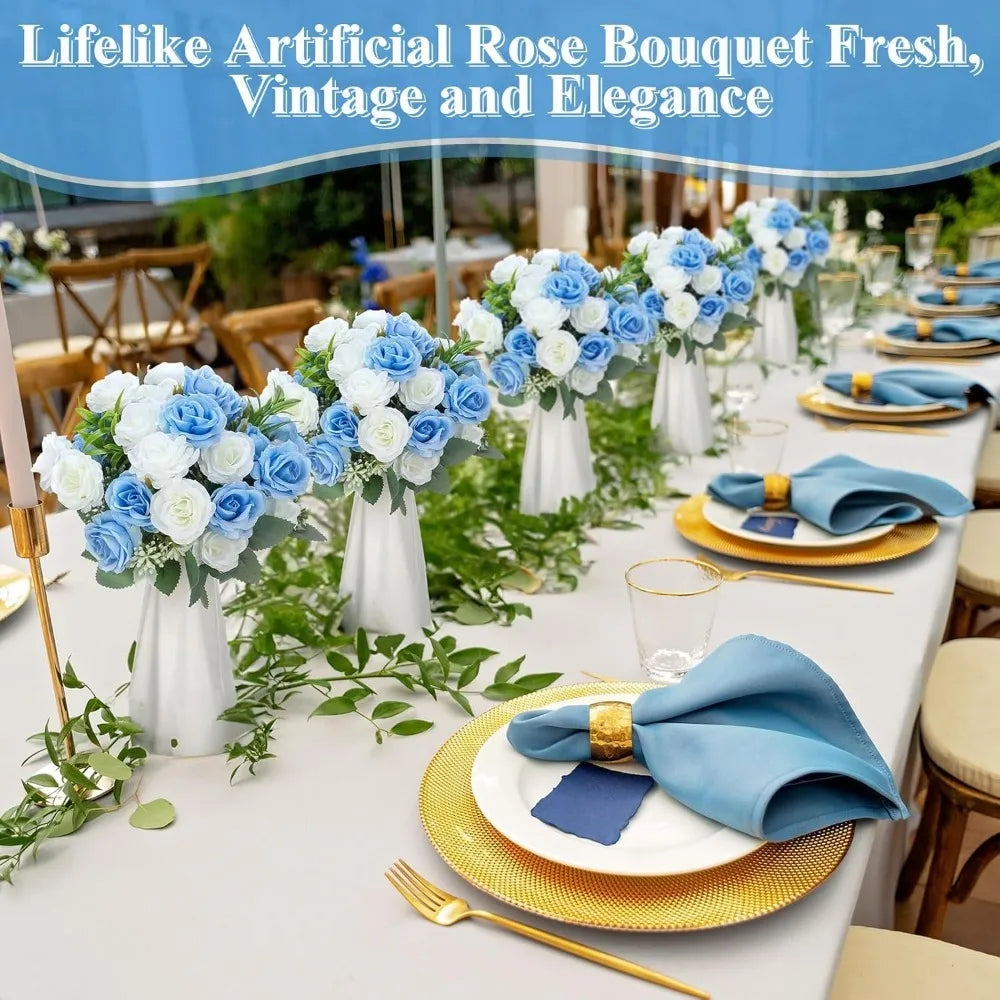 10-Head Silk Artificial Rose Bouquet for Home & Wedding Decor Artificial Flower Bouquet Babs