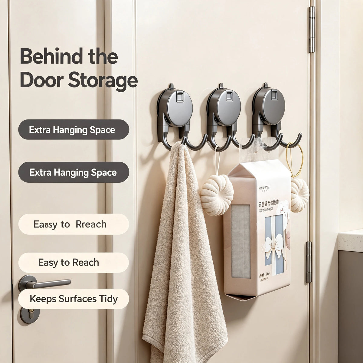 Suction Cup Double Hook – No-Drill Bathroom & Kitchen Organizer Suction Cup Hook Babs