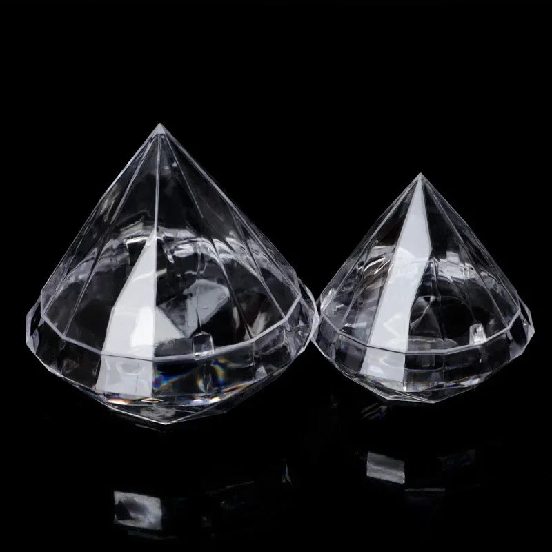 12pcs Diamond Clear Candy Boxes – Wedding & Party Gift Jars Party Favor Boxes Babs