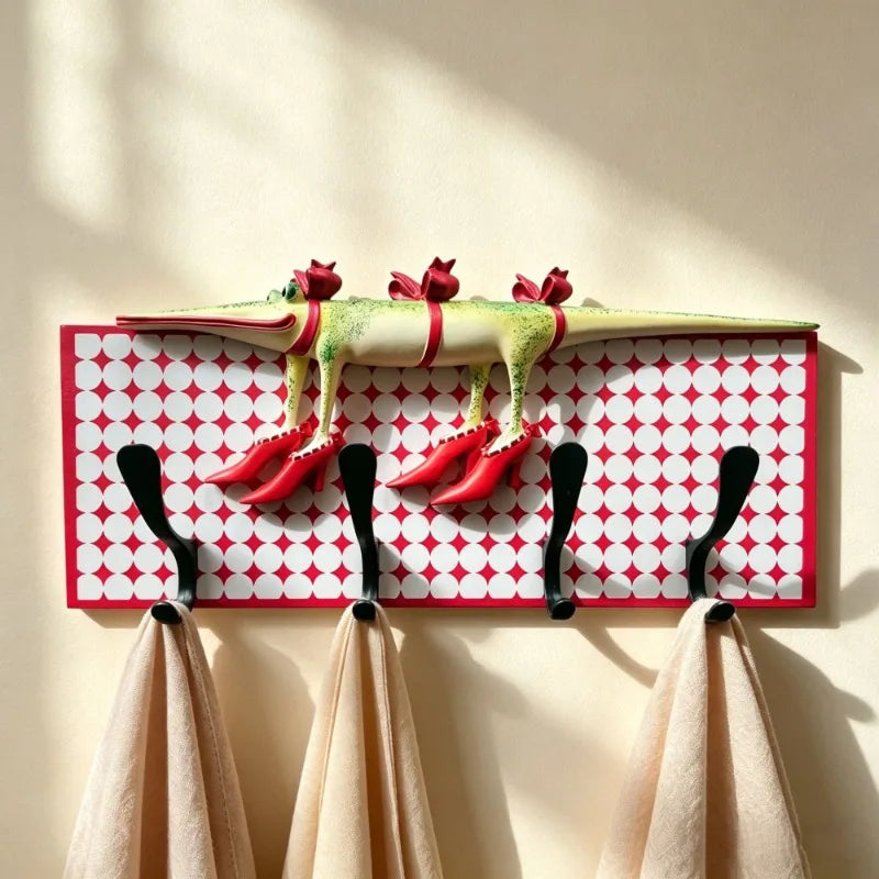 Wooden Animal Wall Coat Rack – 4-Hook Home Organizer Wall Coat Rack Babs