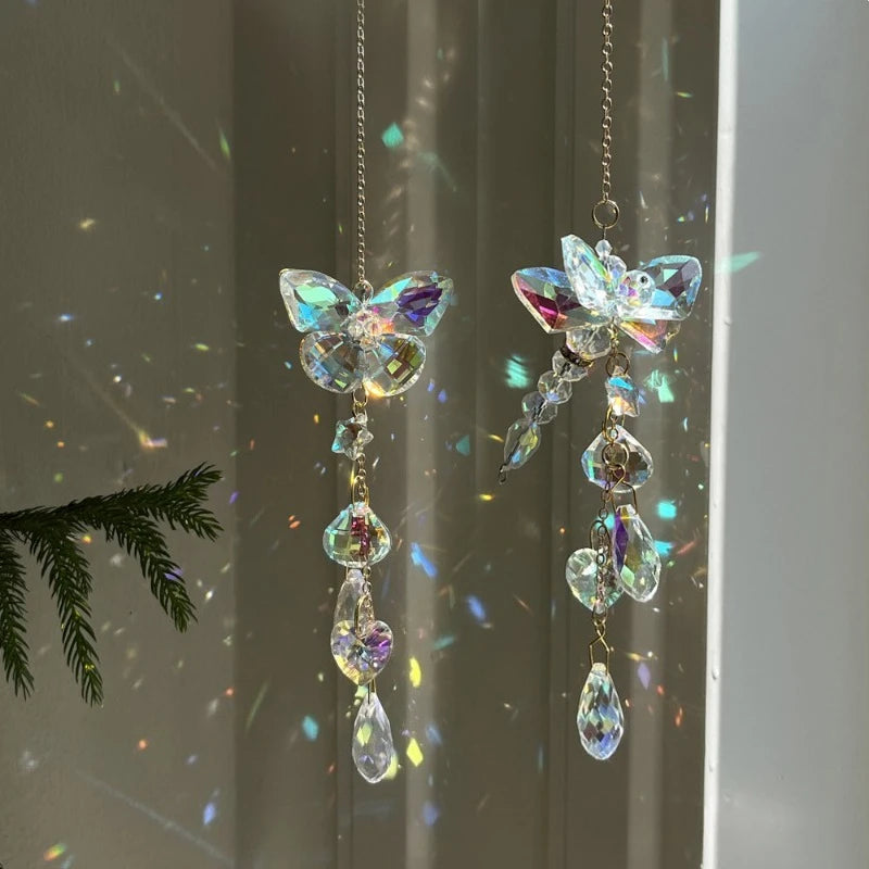 Crystal Butterfly Dragonfly Wind Chime Sun Catcher Pendant Crystal Wind Chime Babs