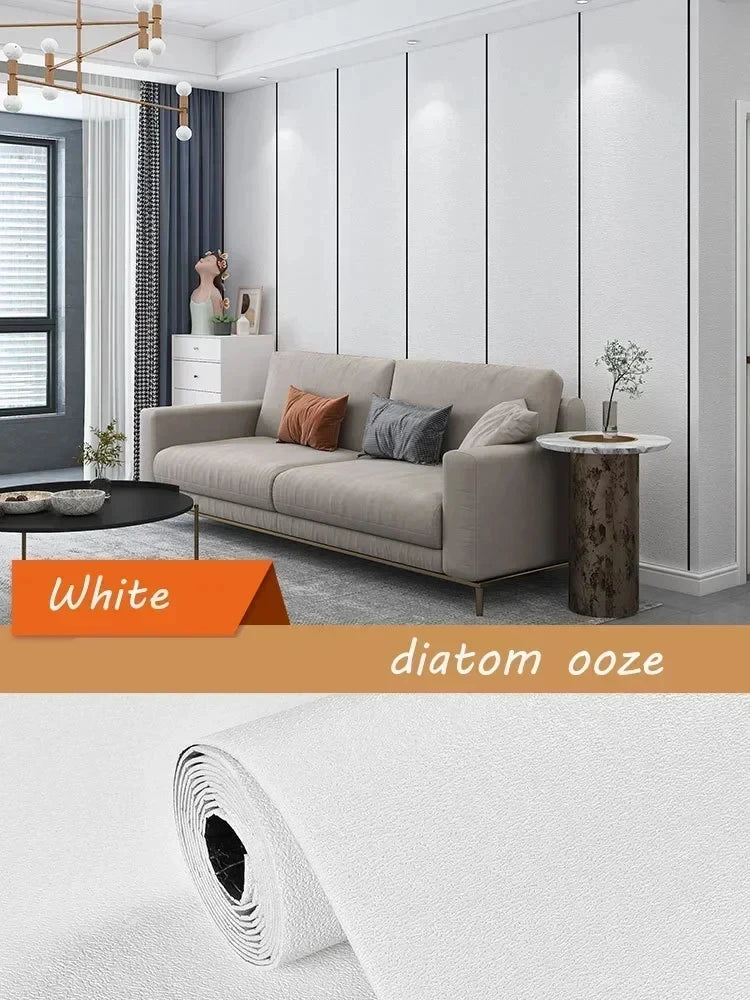 3D Self-Adhesive XPE Wall Panel – Waterproof & Insulating Self-Adhesive Wallpaper Babs Diatom white 1000cmx50cm