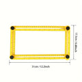 4-Arm Adjustable Angle Ruler – Foldable Woodworking Template Tool Angle Measuring Ruler Babs YELLOW