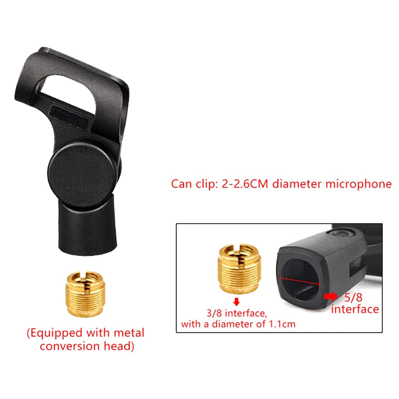 Universal Adjustable Microphone Clip Clamp Holder & Adapter Microphone Clamp Holder Babs