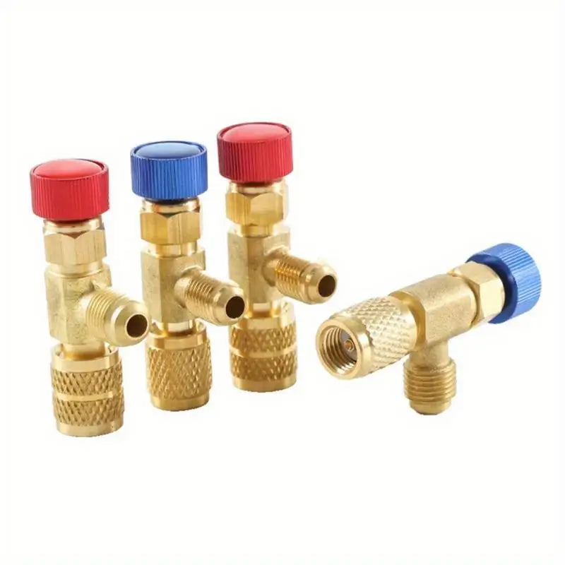 R410A R22 Refrigerant Charging Adapter – 1/4" Copper Safety Valve HVAC Charging Adapter Babs