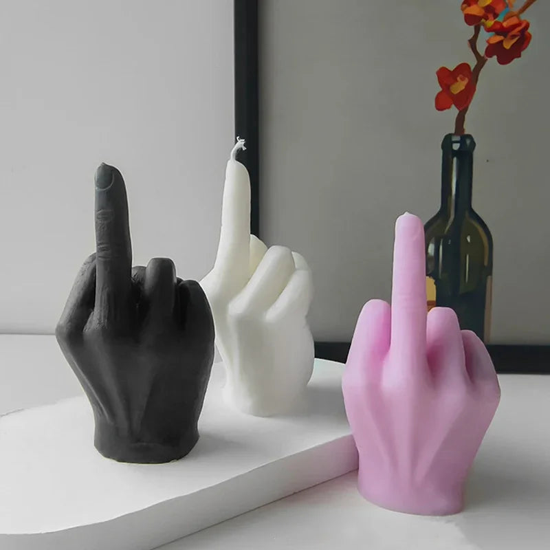 Middle Finger Soy Wax Scented Candle | Funny Novelty Gift Novelty Shaped Candle Babs