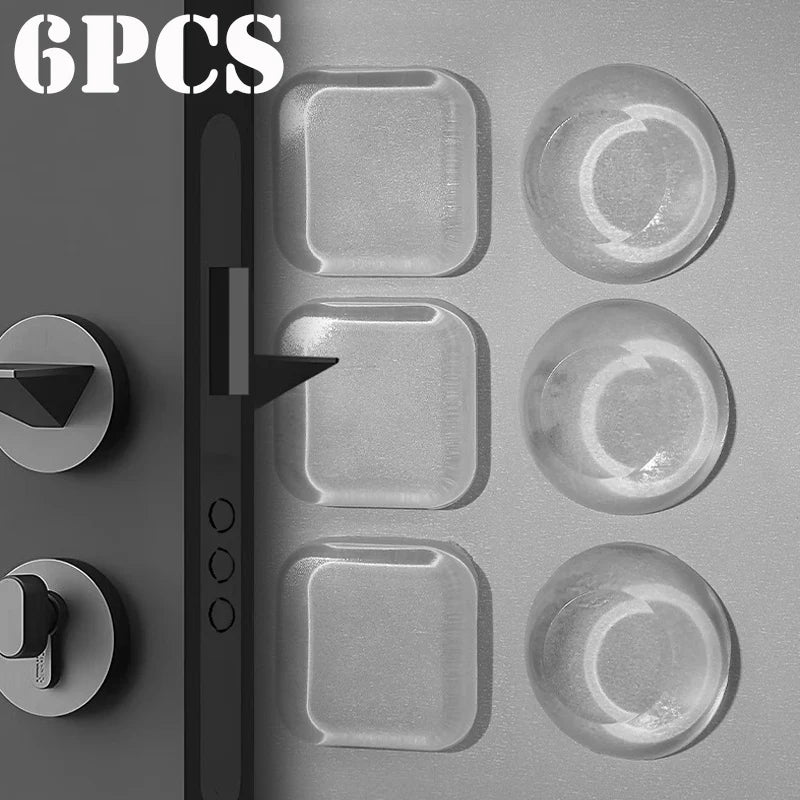 6-Pack Silicone Door Stopper Bumper Pads – Clear Adhesive Protectors Door Stopper Bumpers Babs