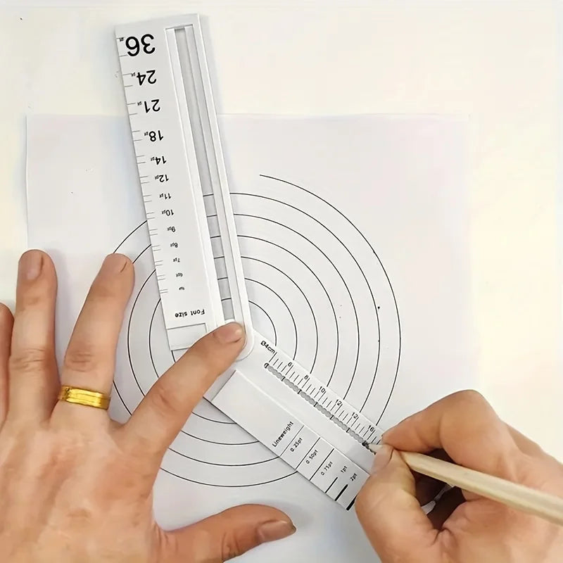 Folding Geometric Ruler – Angles, Circles & Math Drawing Tool Geometric Drafting Ruler Babs