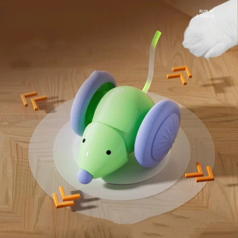 Rechargeable Electric Mouse Car Interactive Cat Toy – Auto Obstacle Interactive Cat Toy Babs