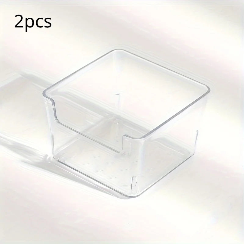 2pcs Transparent Sticky Note Keeper – Compact Desk Organizer Sticky Note Holder Babs 2pcs