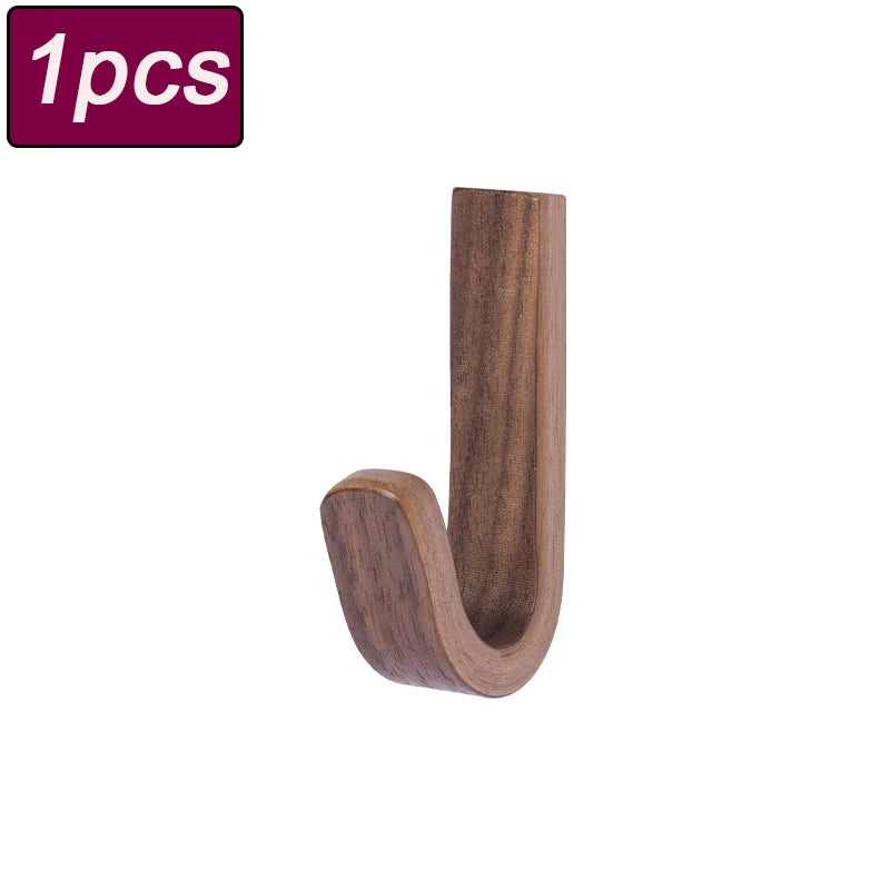 Self-Adhesive Wooden Wall Hook for Keys, Coats & Towels Wall Hook Babs 1pcs 6.5x3.5cm
