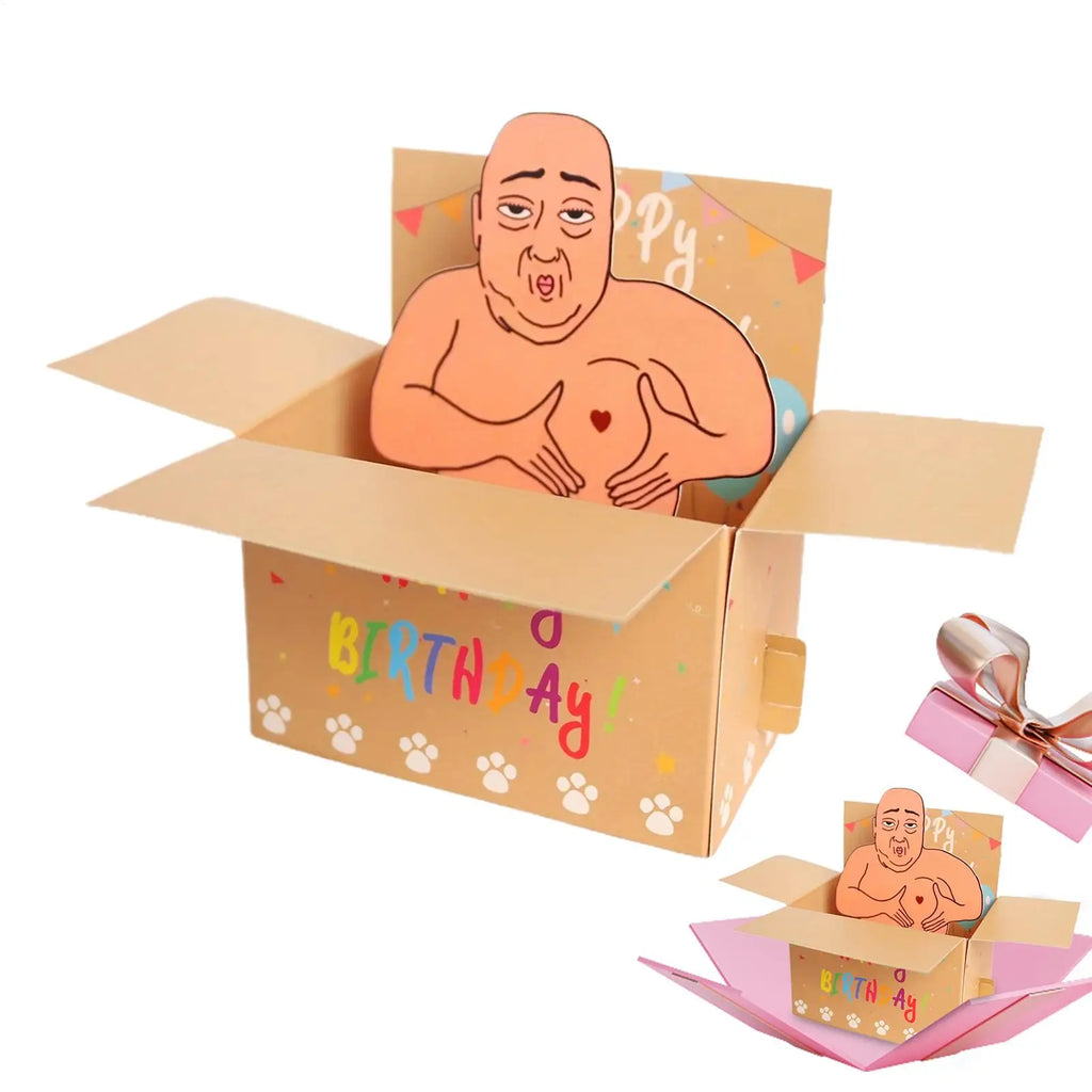 Funny 3D Pop-Up Happy Birthday Card – Hilarious Whimsical Design Pop-Up Greeting Card Babs