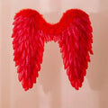 Angel Feather Wings Halloween Party Costume Props – Black & White Costume Wing Props Babs red 60x60cm