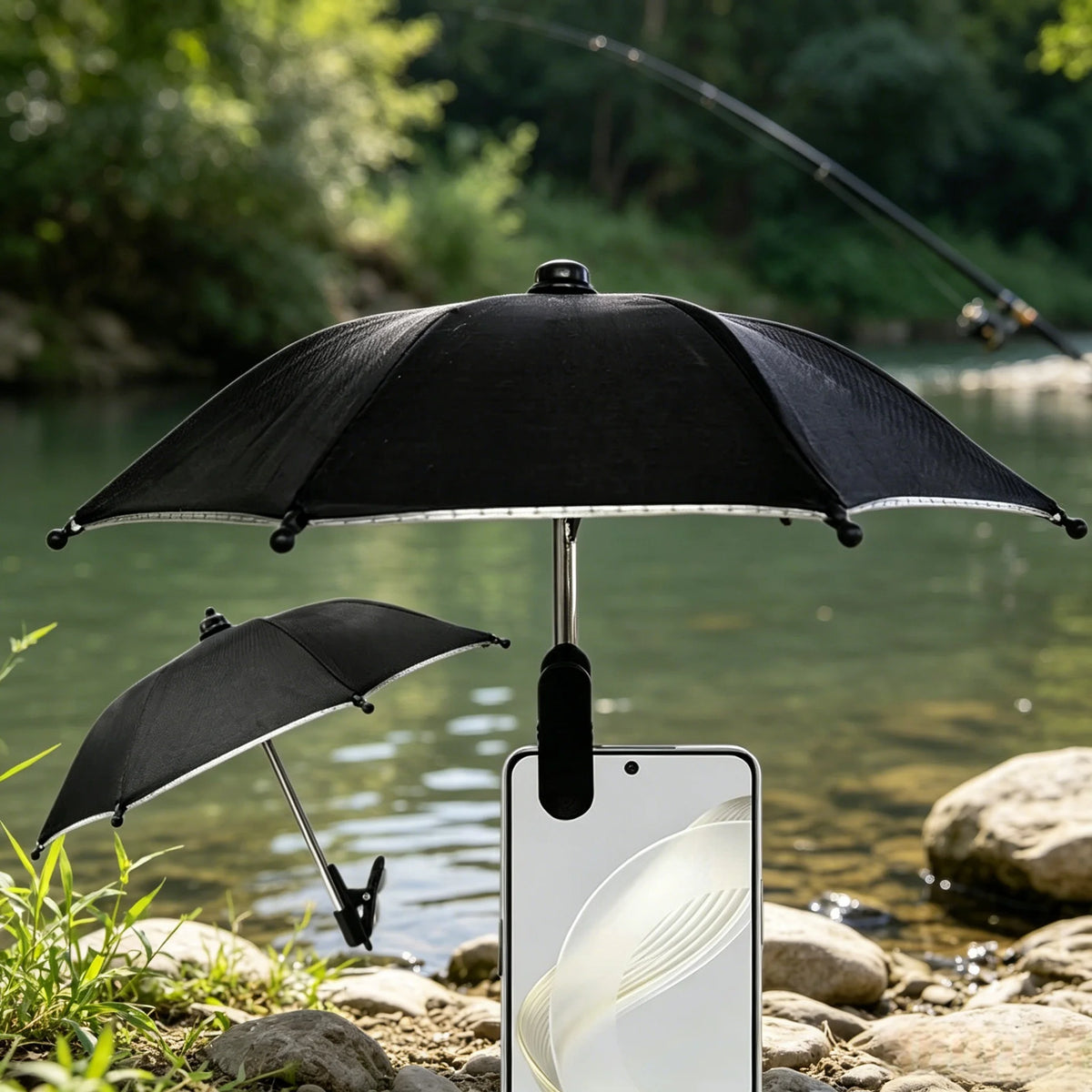 Clip-On Phone Umbrella Holder – Sunshade & Rainproof Stand Phone Umbrella Holder Babs