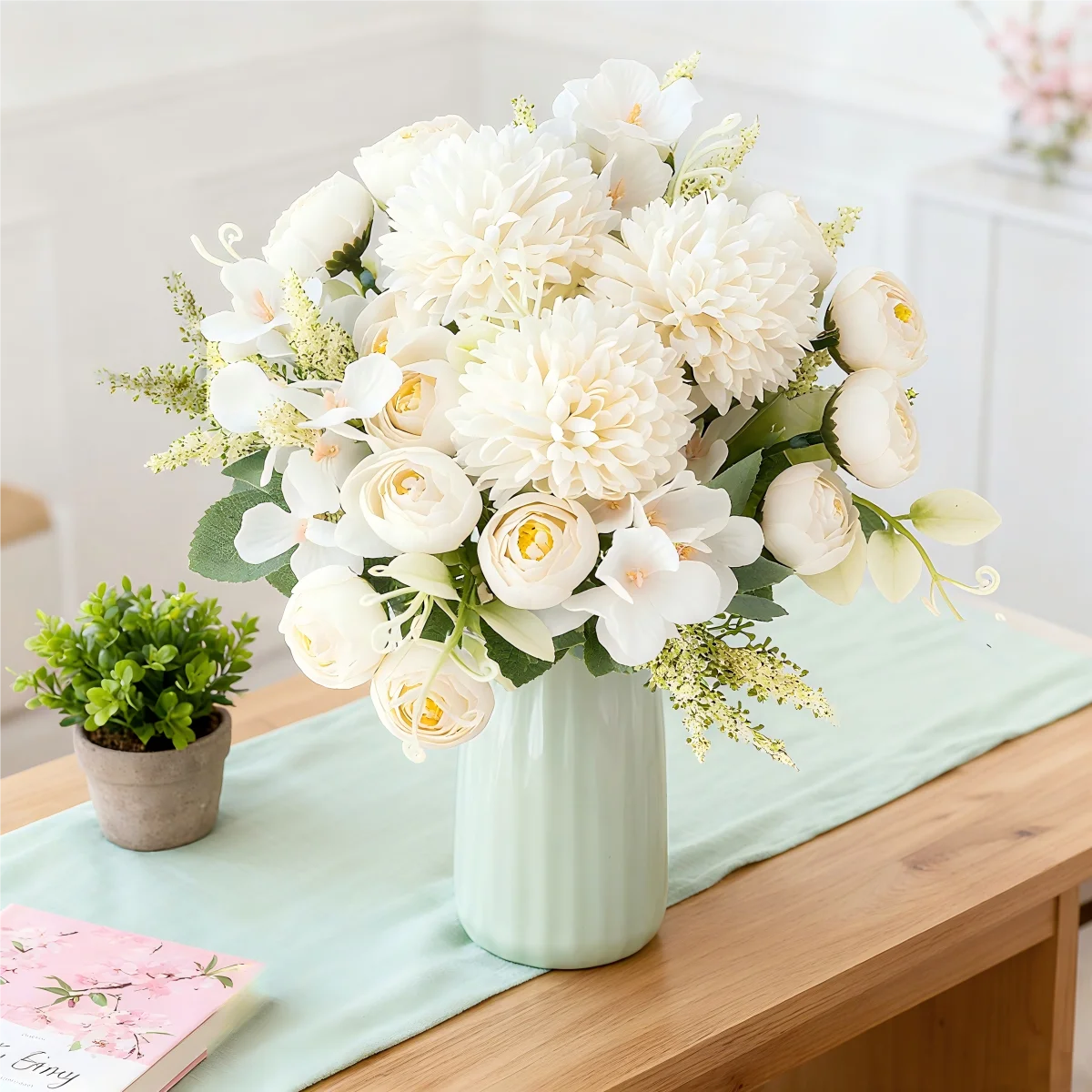 Silk Artificial Hydrangea Rose Bouquet | Wedding & Home Decor Artificial Flower Bouquet Babs