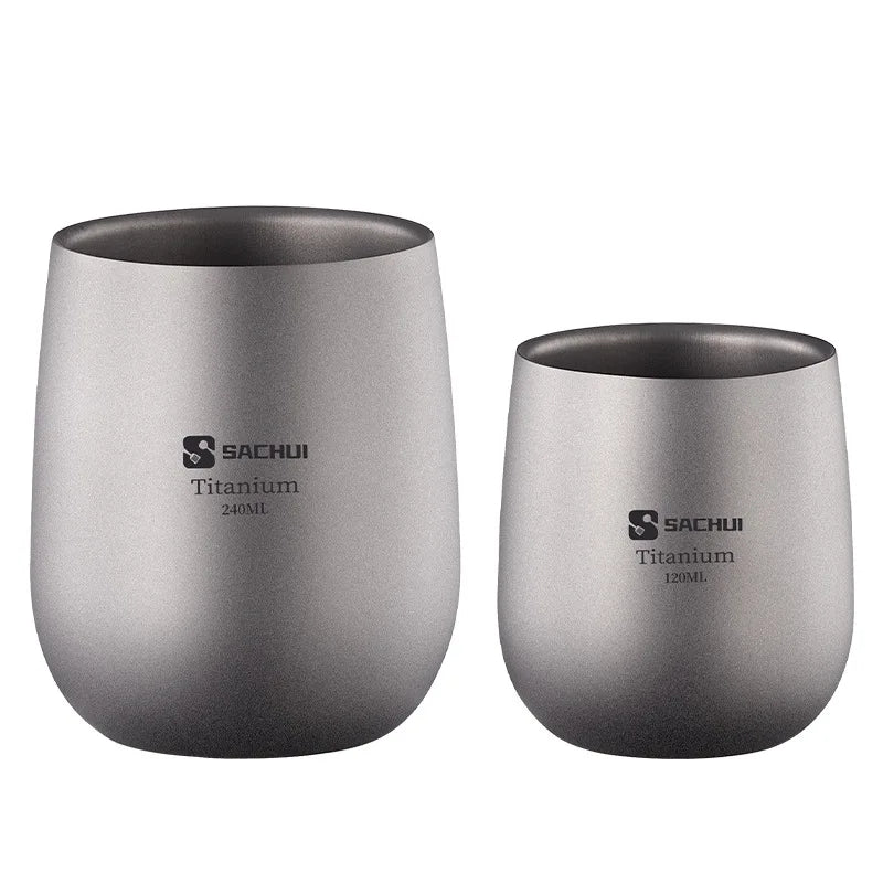 Double Wall Pure Titanium Cup – Ultralight Camping Mug Titanium Camping Cup Babs