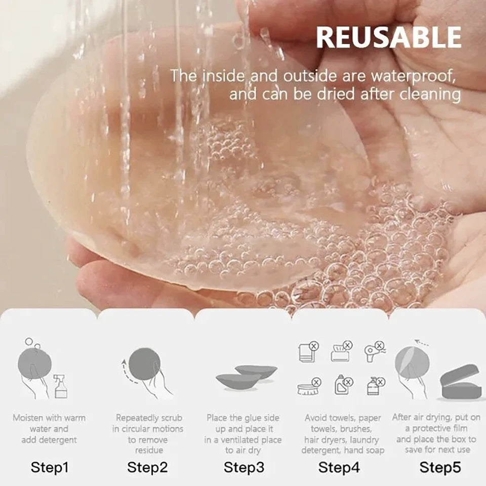 Reusable Silicone Nipple Covers – Invisible Breast Petals Nipple Covers Babs