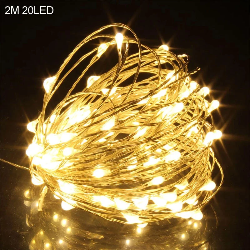 2M 20-LED Santa Snowflake String Lights – Christmas Tree Decor Christmas String Lights Babs 2m warm white