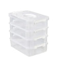 HOMEFISH Transparent Partitioned Storage Box with Lid Organizer Partitioned Storage Box Babs white