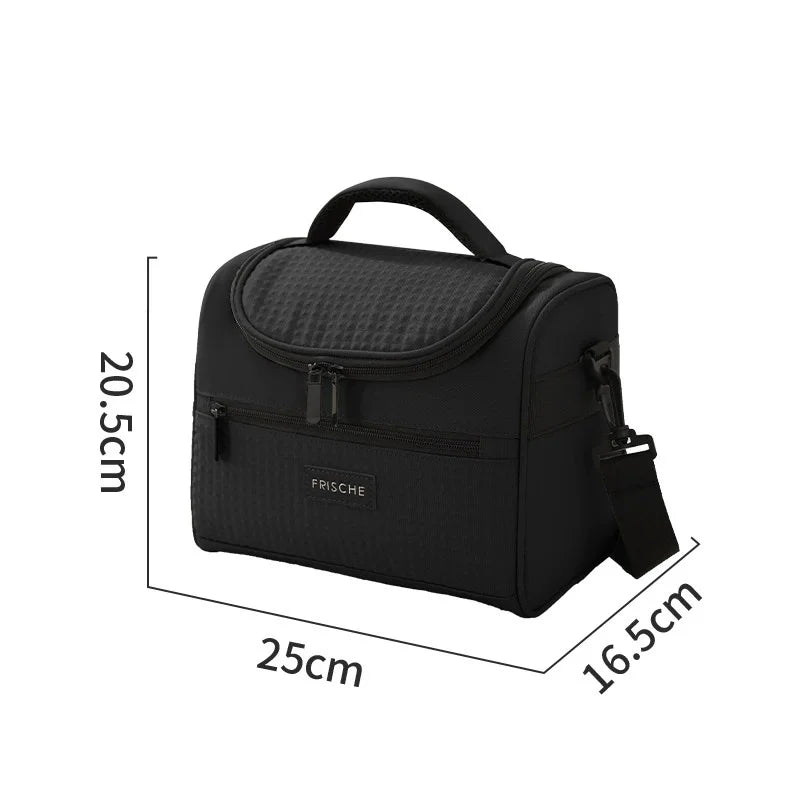 Insulated Lunch Bag Tote Cooler with Shoulder Strap | Portable Insulated Lunch Tote Babs Black