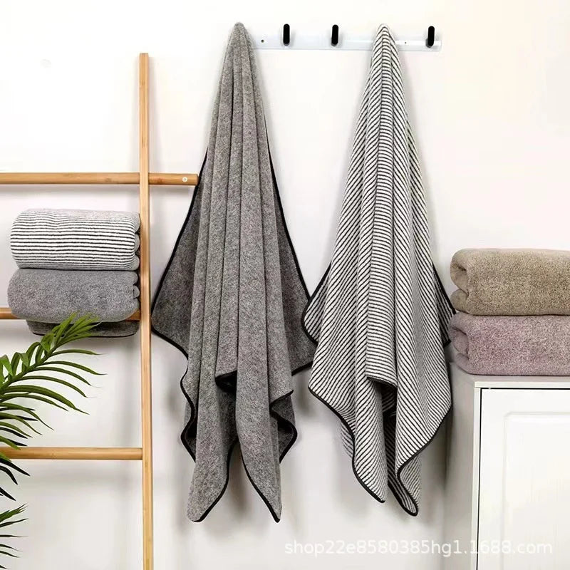 Bamboo Charcoal Coral Velvet Bath Towel – Soft & Quick-Dry Bath Towel Set Babs