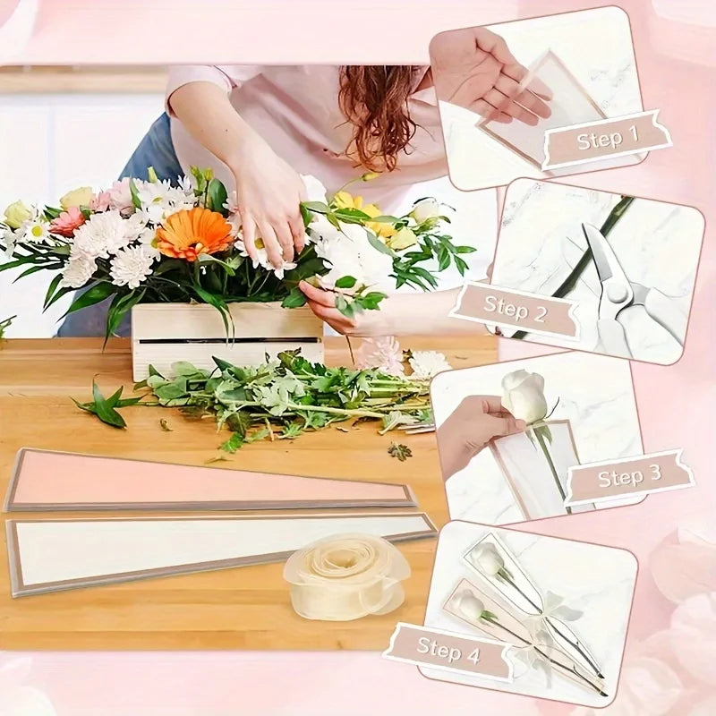 50pcs Transparent Rose Flower Bouquet Packaging Bags Floral Packaging Bags Babs