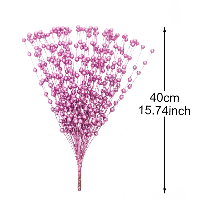 Glitter Christmas Berry Artificial Foam Flower Stem | DIY Décor Artificial Flower Stem Babs